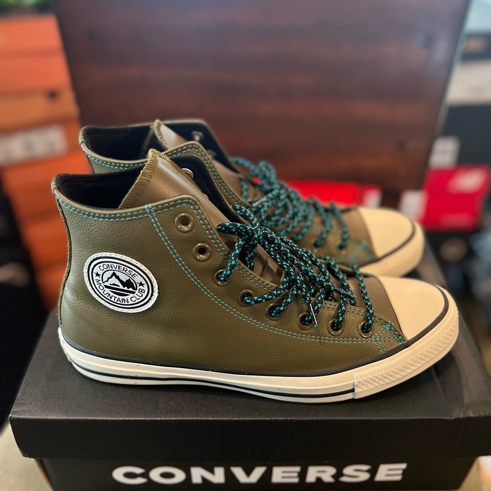 Converse Green High-Top Sneakers with Black and White Details… Brand new